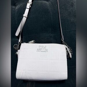Steve Madden Embossed White Crossbody Bag